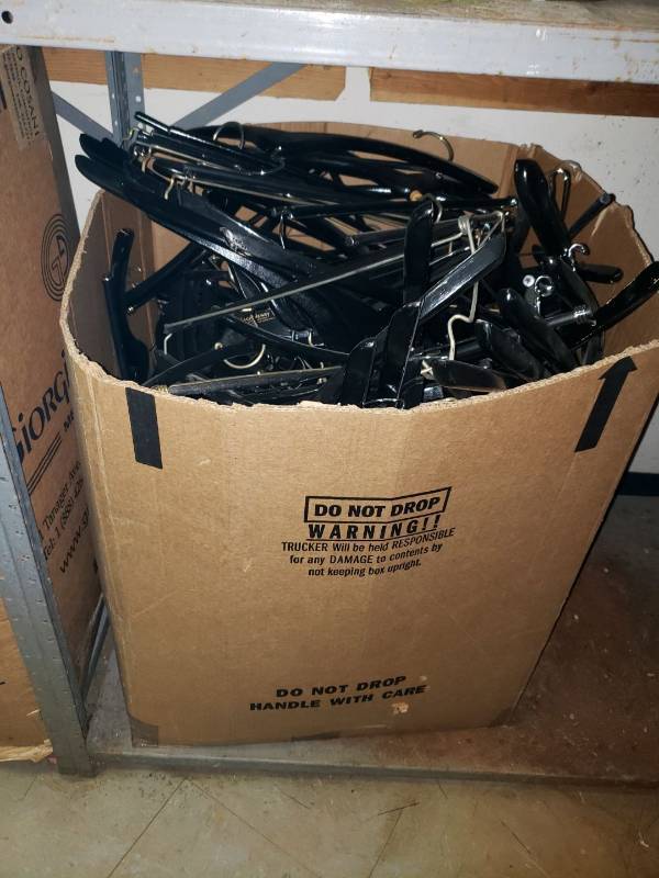 lot 9019 image: Box of clothes hangers