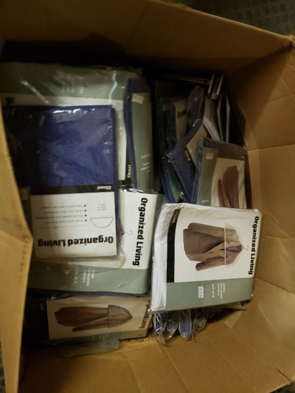 lot 9048 image: Box of plastic shoulder covers for suitsgarments