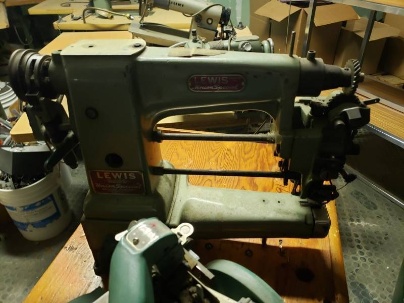 lot 9057 image: Lewis commercial sewing machine