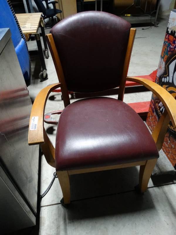 lot 8985 image: Padded wood dining chair