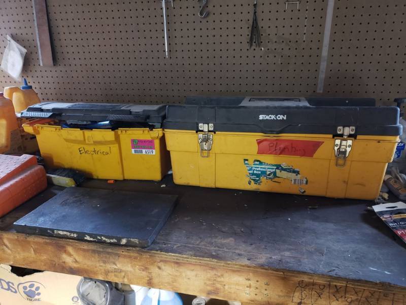 lot 6519 image: (2) Toolboxes with Various Electrical and Plumbing items