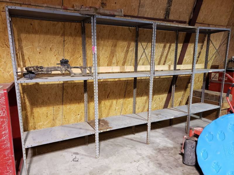 lot 6529 image: (4) 3 Tier Metal Shelves