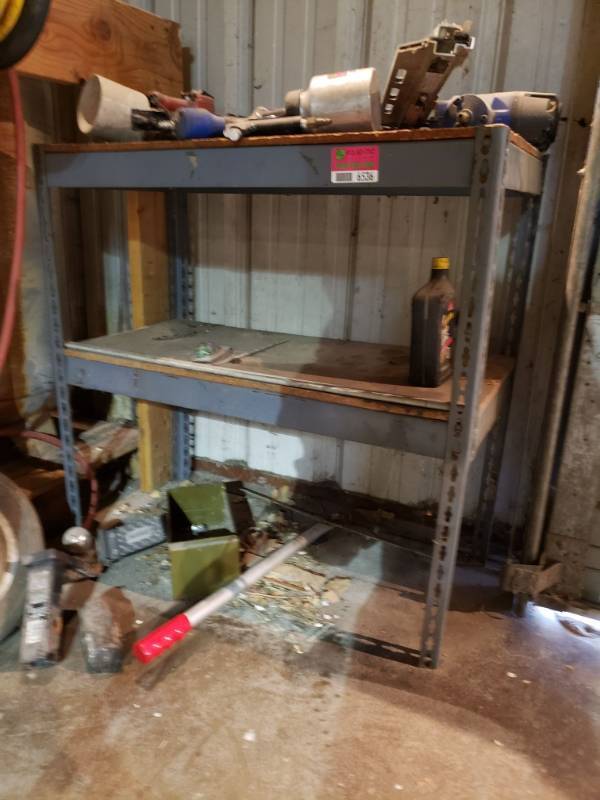 lot 6536 image: 2 Tier Metal Shelves