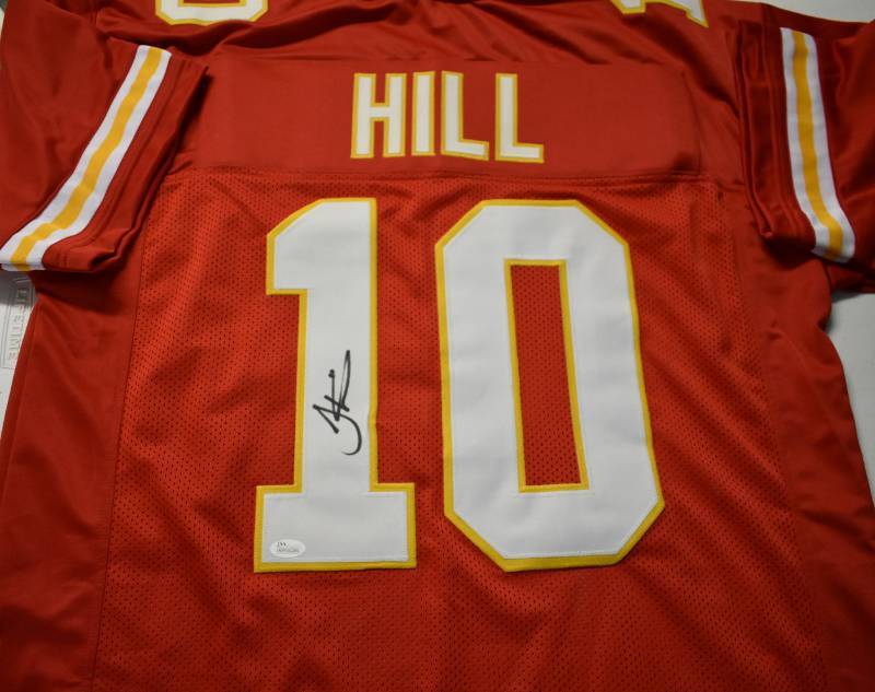 lot 1008 image: Signed Tyreek Hill Kansas City Chiefs #10 Custom Jersey With James Spence Authentication WITNESSED