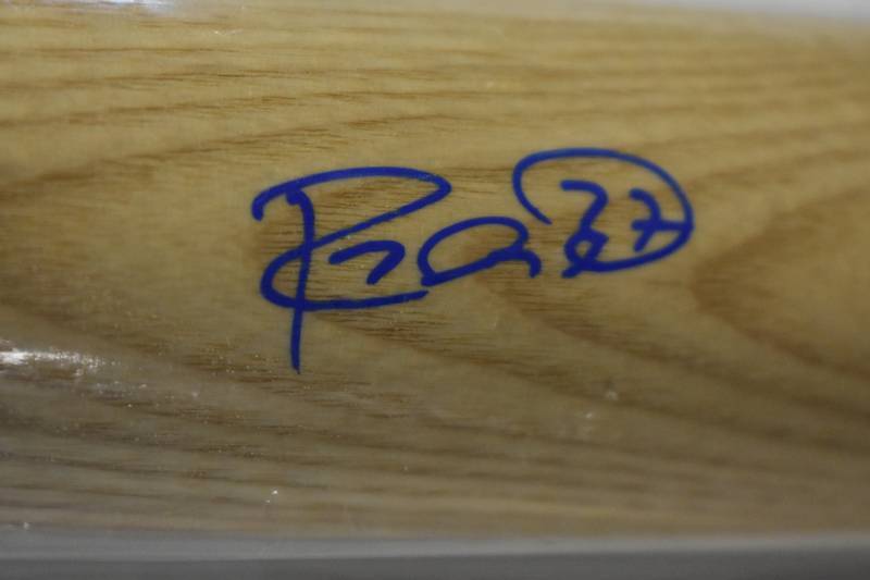 lot 1009 image: Signed Raul Mondesi Full Sized Kansas City Royals Baseball Bat with James Spence WITNESSED Authentication