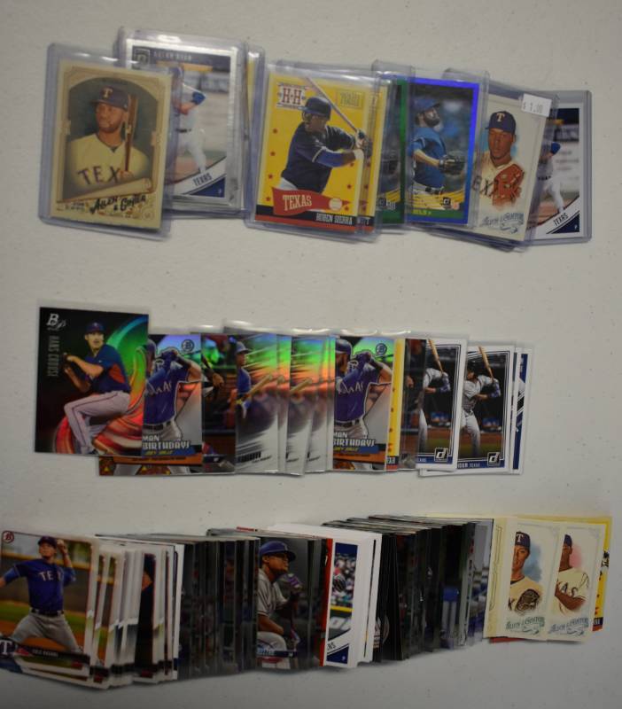 lot 1115 image: Large Lot of Current & Past Stars of Texas Rangers including Rookies, Prospects, Inserts, Star Cards Mostly from 2017-2018