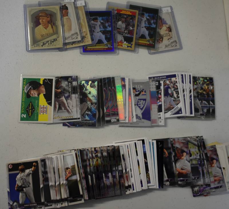 lot 1120 image: Large Lot of Current & Past Stars of Colorado Rockies including Rookies, Prospects, Inserts, Star Cards Mostly from 2017-2018 - Nolan Arenado