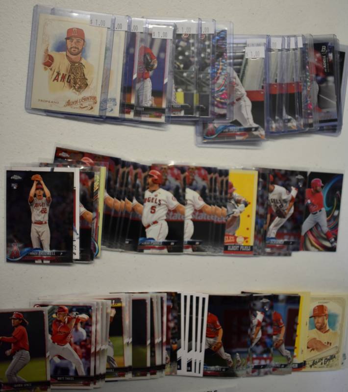 lot 1121 image: Large Lot of Current & Past Stars of Los Angeles Angels including Rookies, Prospects, Inserts, Star Cards Mostly from 2017-2018 - Mike Trout