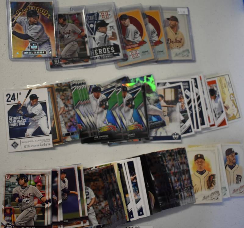 lot 1123 image: Large Lot of Current & Past Stars of Detroit Tigers including Rookies, Prospects, Inserts, Star Cards Mostly from 2017-2018 - Miguel Cabrera