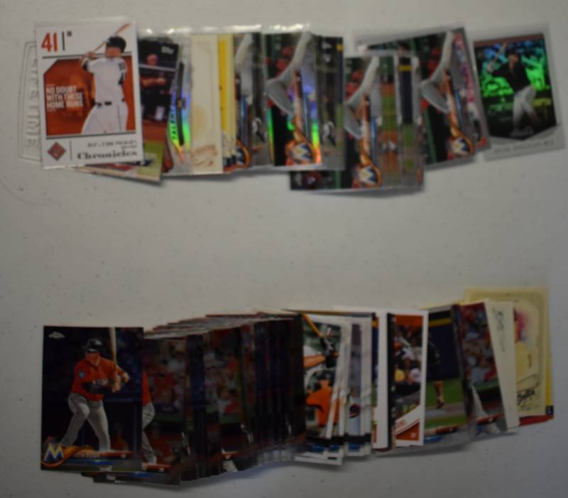 lot 1125 image: Large Lot of Current & Past Stars of Miami Marlins including Rookies, Prospects, Inserts, Star Cards Mostly from 2017-2018