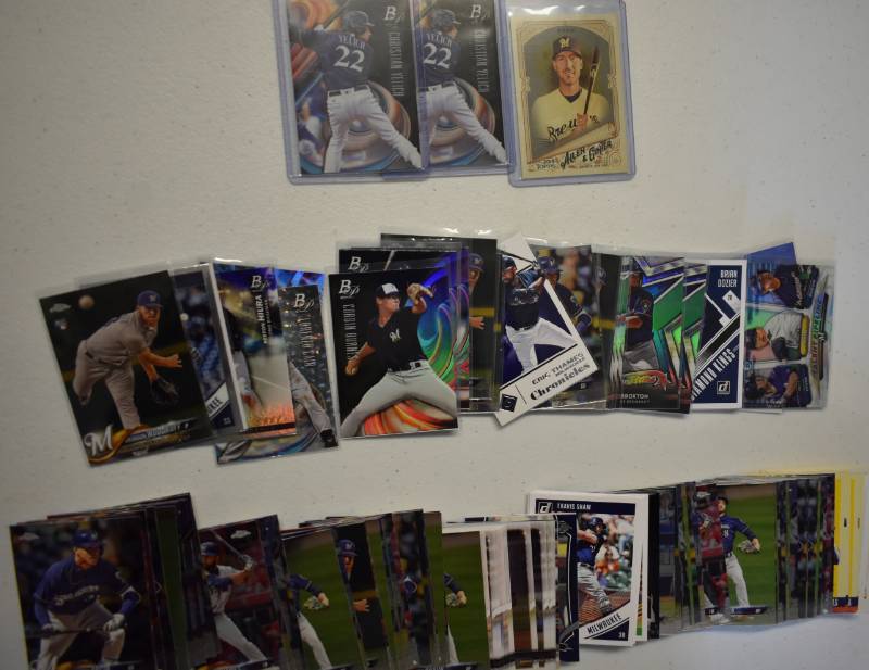 lot 1132 image: Large Lot of Current & Past Stars of Milwaukee Brewers including Rookies, Prospects, Inserts, Star Cards Mostly from 2017-2018 - Christian Yelich