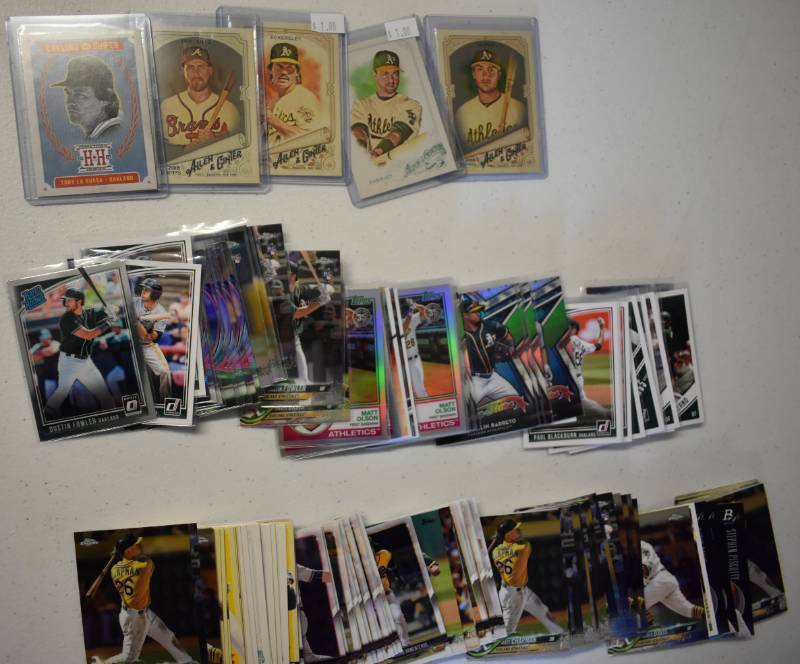 lot 1133 image: Large Lot of Current & Past Stars of Oaklans As including Rookies, Prospects, Inserts, Star Cards Mostly from 2017-2018