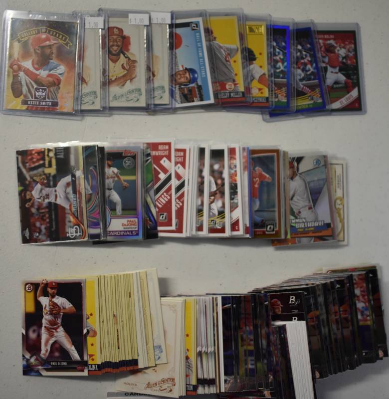 lot 1134 image: Large Lot of Current & Past Stars of St. Louis Cardinals including Rookies, Prospects, Inserts, Star Cards Mostly from 2017-2018 - Yadier Molina