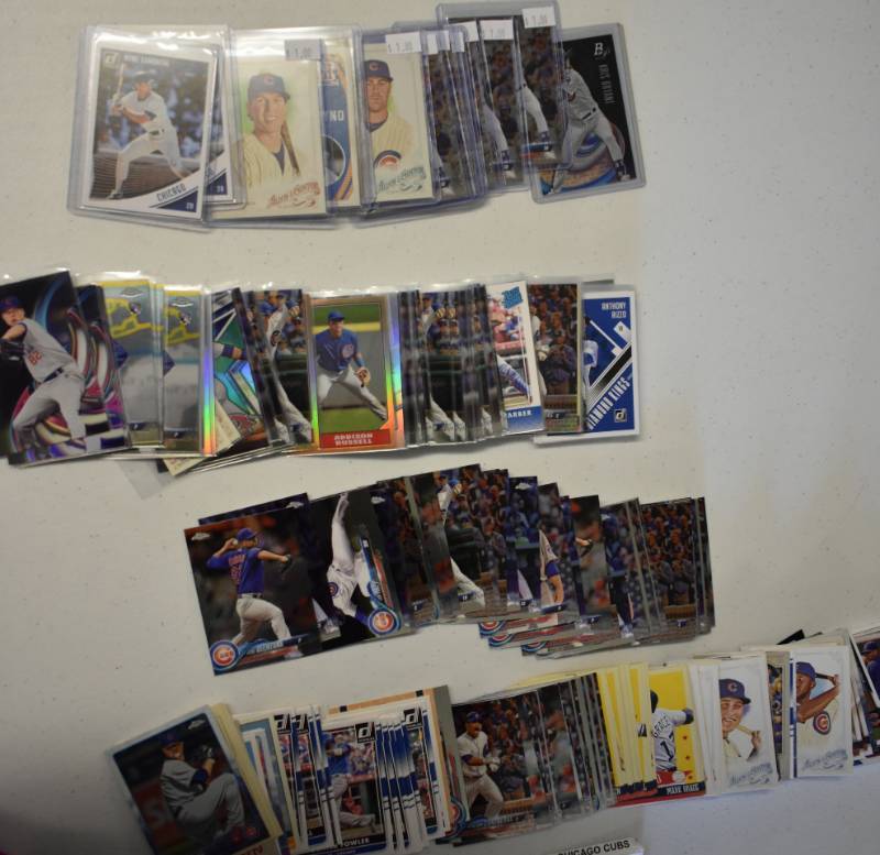lot 1136 image: Large Lot of Current & Past Stars of Chicago Cubs including Rookies, Prospects, Inserts, Star Cards Mostly from 2017-2018 - Rizzo, Kris Bryant, Baez, more