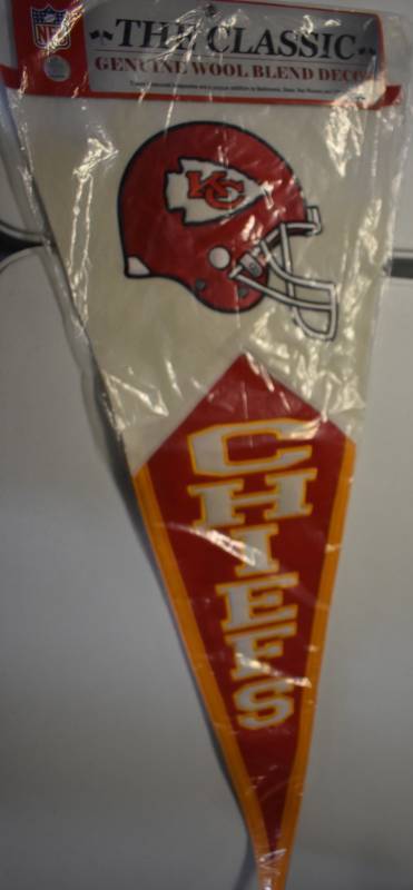 lot 1138 image: Large Kansas City Chiefs 30x10 Inch Wool Pennant New In Package