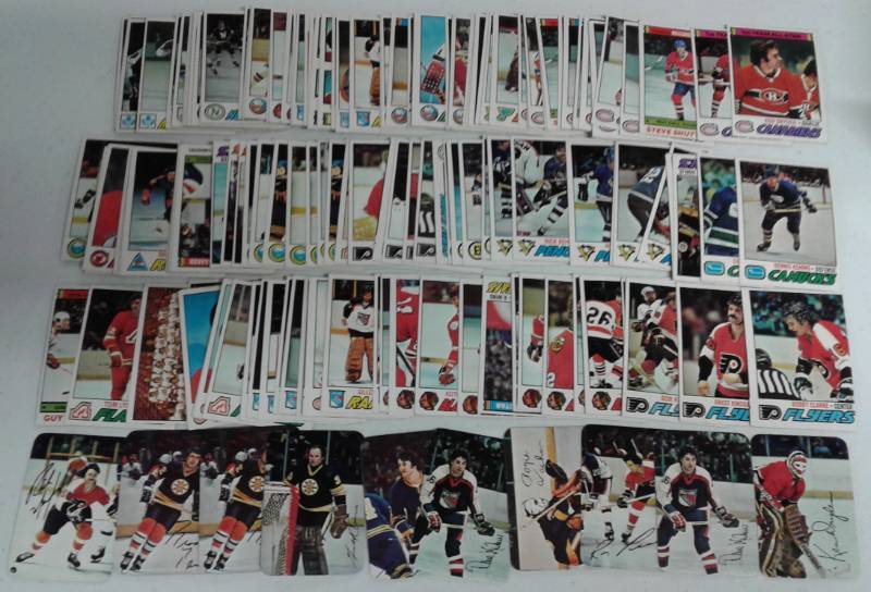 lot 1165 image: Huge Lot of Over 150 1977-78 Topps Hockey Trading Cards NHL - With Stars & Inserts - Bobby Clarke, Ken Dryden & More