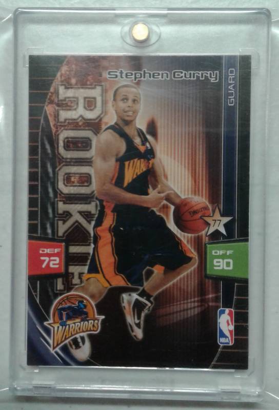 lot 1190 image: Mint 2009-10 Panini Adrenalyn XL Stephen Curry Rookie Card Golden State Warriors in Magnetic Holder