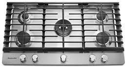 lot 4297 image: KitchenAid 36-in 5-Burner Stainless Steel Gas Cooktop