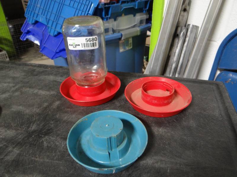 lot 5680 image: 3 plastic chicken dishes