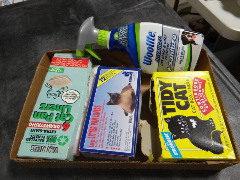 lot 5745 image: Cat cleaning supplies.