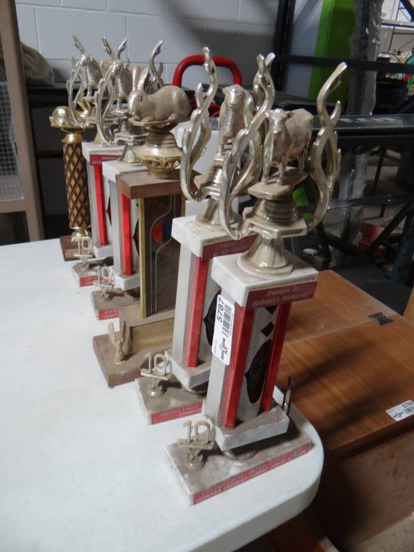 lot 5787 image: 6 Fair livestock trophies.