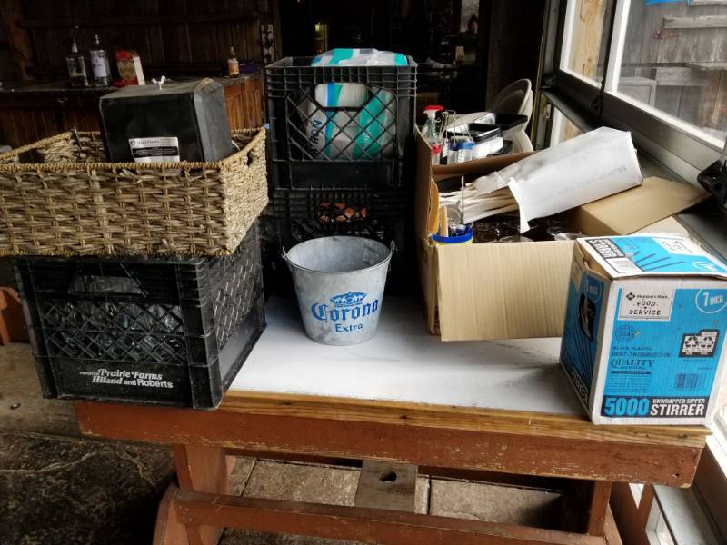 lot 3424 image: Corona Ice Bucket, Wine Glasses, Napkins and More