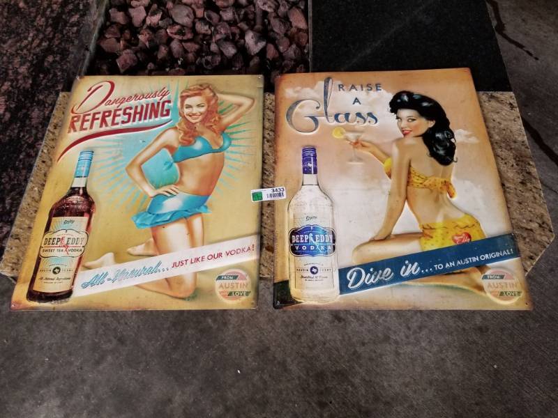 lot 3433 image: Deep Eddy Vodka Metal Signs