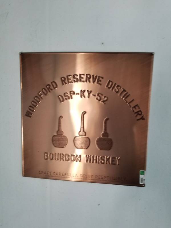 lot 3440 image: Woodford Reserve Distillery Metal Sign