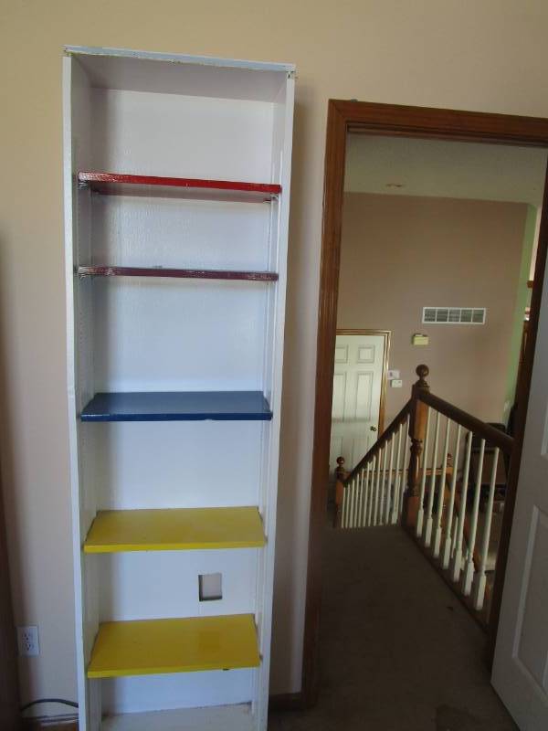 lot 13174 image: Primary Colored Composite Shelving Unit