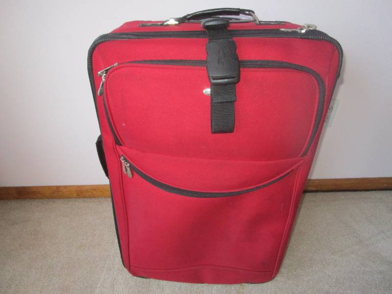 lot 13180 image: Red Rolling Suitcase