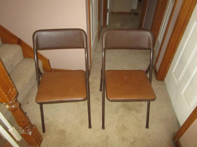 lot 13210 image: Two Folding Metal Chairs
