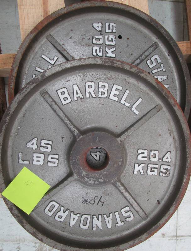lot 12 image: Pair of 45lb Barbells