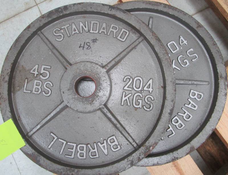 lot 13 image: Pair of 45lb Barbells