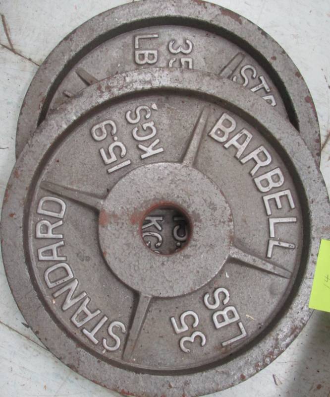 lot 14 image: Pair of 35lb Barbells