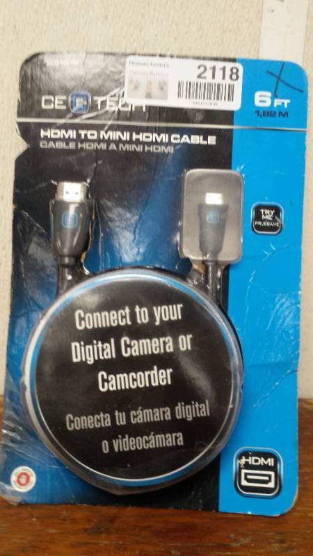 lot 2118 image: HDMI to Mini HDMI Cable. 6ft