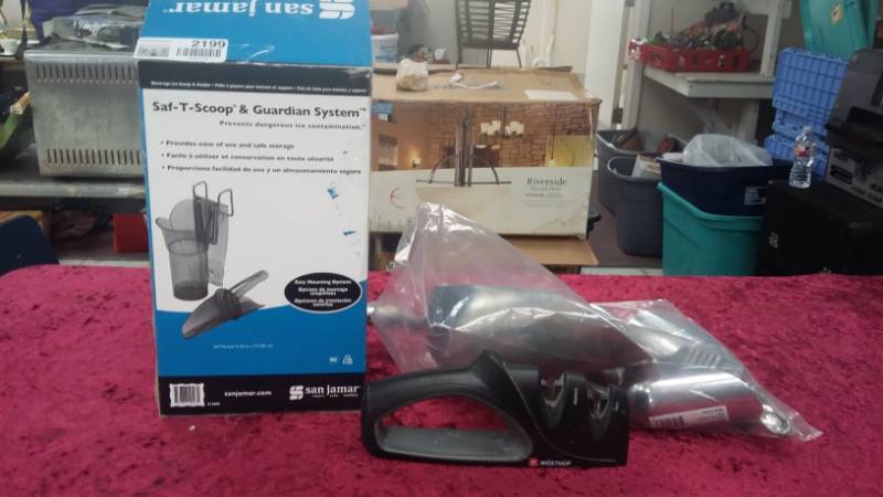 lot 2199 image: SS Scoops, Knife Sharpener, Scoop & Guard System