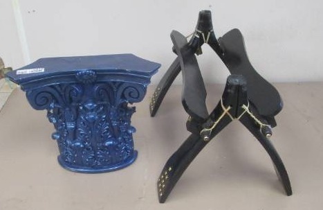 lot 2218 image: Wall Dcor Column and Wood Vintage Saddle Piece