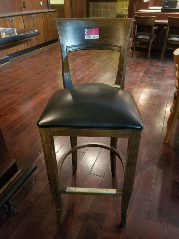 lot 1510 image: Wood and Vinyl Bar Stool