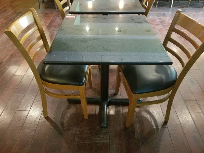 lot 1517 image: Granite Dining Table With 2 Chairs