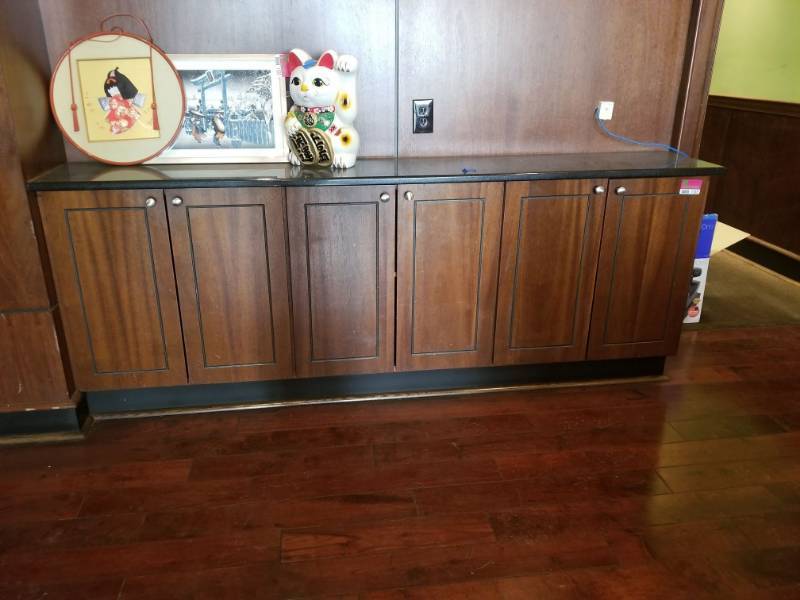 lot 1532 image: Granite and Wood Cabinets