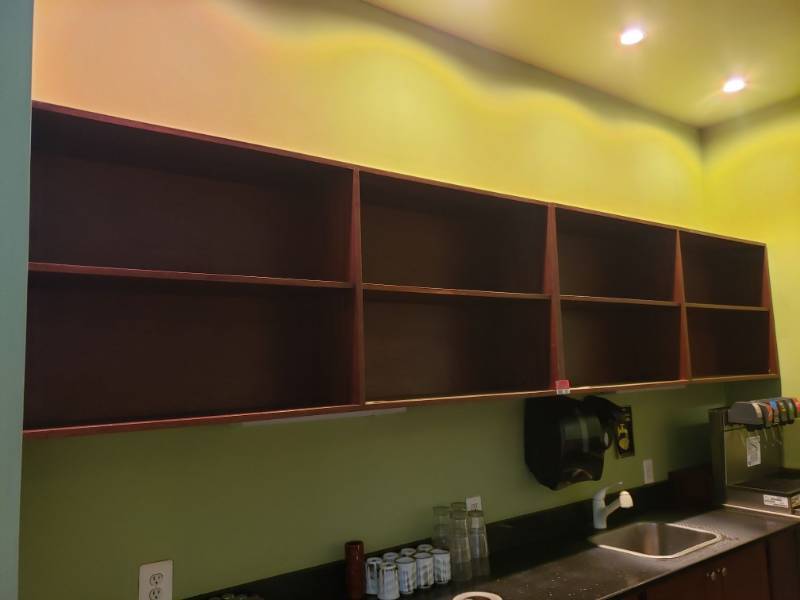 lot 2001 image: (2) Wall mounted Open Face Cabinets