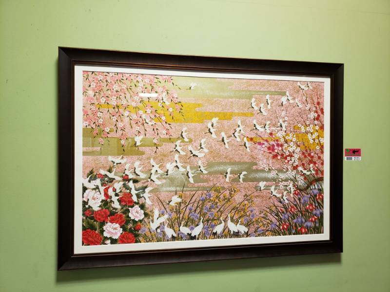 lot 2125 image: Japanese Framed wall Decor