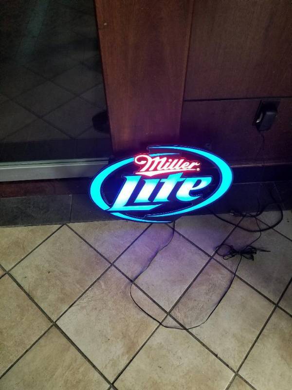 lot 2174 image: Neon Miller Light Sign