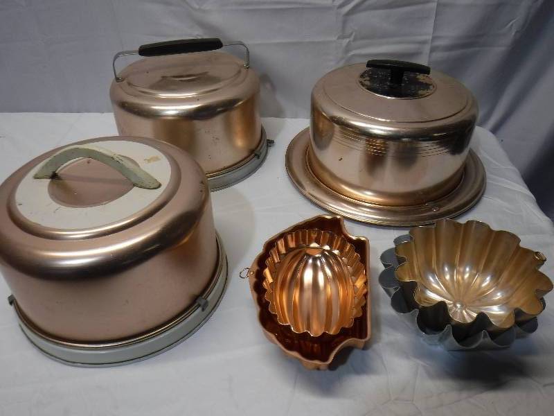 lot 1214 image: covered cake pans and more