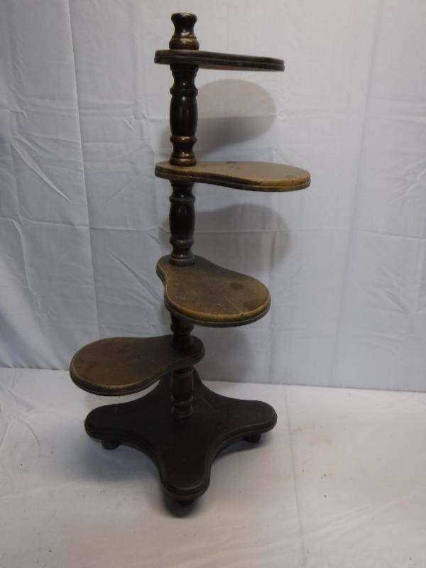 lot 1271 image: Unique wood tired shelf