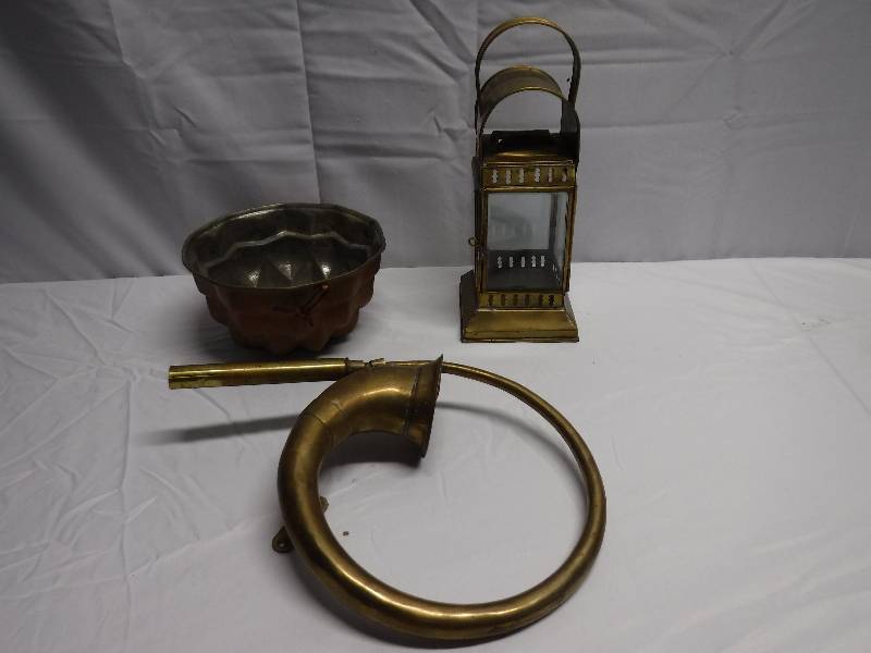lot 1202 image: brass candle holder and more
