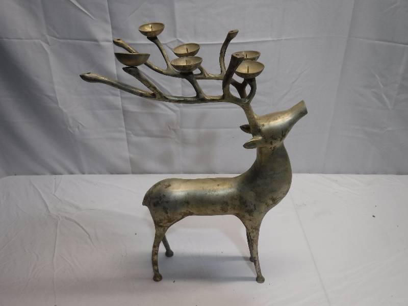 lot 1216 image: Stag deer candle holder