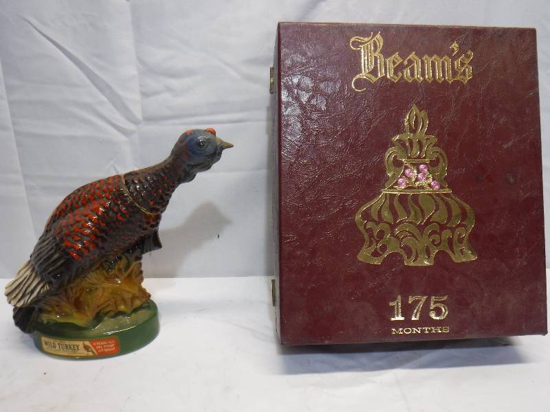 lot 1330 image: Wild Turkey and Beams decanters
