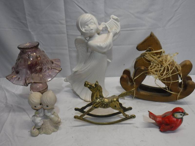 lot 1334 image: Figurines, candle holder and more
