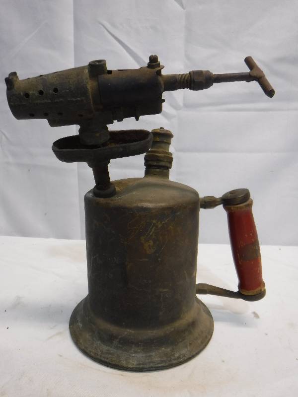 lot 1344 image: antique brass torch
